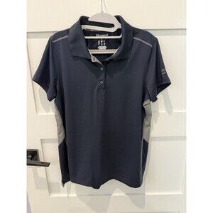 Champion Polo Shirt Womens L black  & Gray Breathable Short Sleeve Golf Ladies